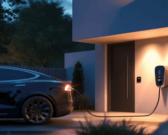 Home EV charger in garage