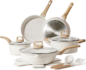 14 Pcs Pots and Pans Set Nonstick,Cookware Set Kitchen Cooking Set with Utensil and Pan Protectors