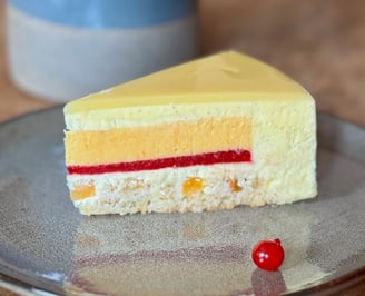 entremet abricot groseille