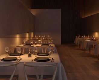 restaurante con iluminacion intima