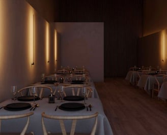 restaurante iluminacion intima pared