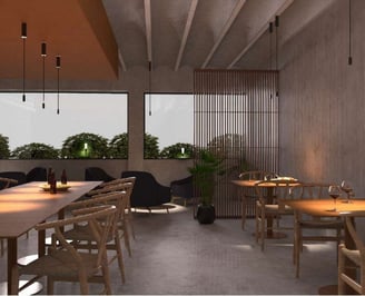 iluminación restaurante interior
