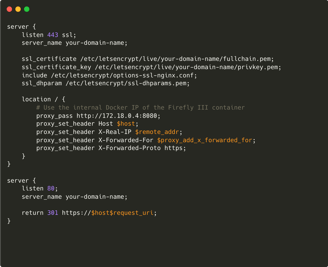 nginx config for firefly iii