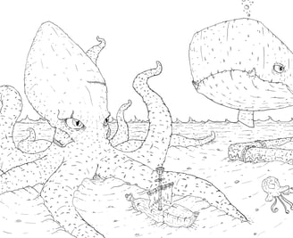 ink art - under the sea