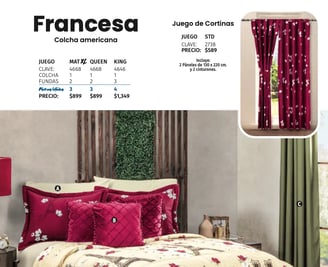 Colcha americana modelo Francesa de la marca Intima hogar