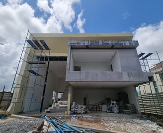 Foto da obra do Projeto Estrutural Residência Alto Padrão em Alphaville - Pernambuco.