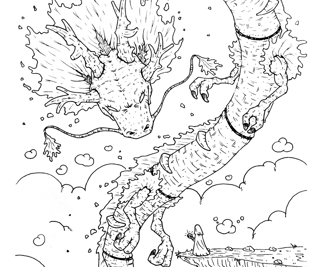 ink art - eternal dragon