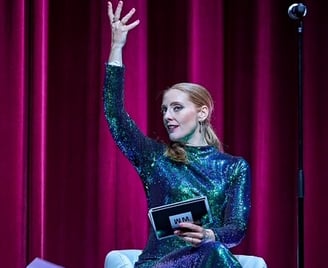 Image of Layla Claire on an opera stage during a live performance