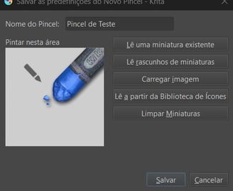 Como salvar o pincel no Krita
