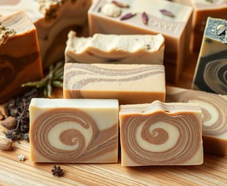 handmade soap bars with swirls