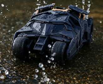 carro a control remoto batman dark knight bajo la lluvia