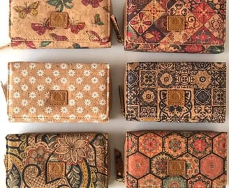 Cork wallet, vegan wallet, cork bag, womens eco-friendly wallet with place for cards and coins, portuguese cork wallet