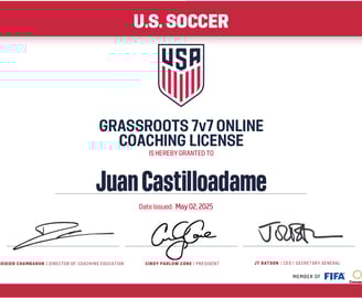Juan's Coaching Certificate