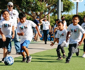 playla kids in los angeles playing soccer