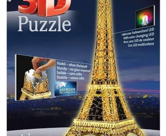 Puzzle 3D Building - Tour Eiffel illuminée - A partir de 10 ans - 226 pièces numérotées à assembler 