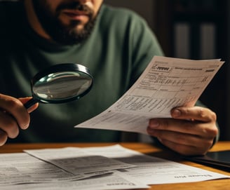a man looking through a magnifying magnifying magnifying a mag