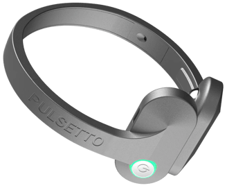 a headphones with a green button on the side