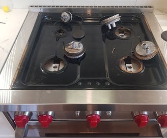 Gas burners are disassembled for replacement 
