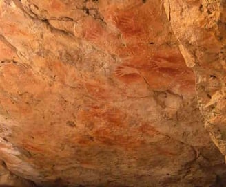 Hand prints on Nullarbor cave roof