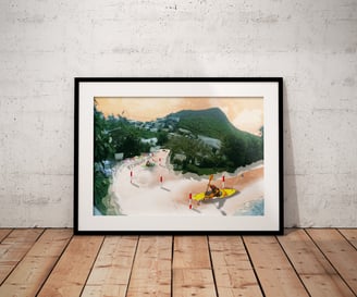 Framed print of kayaks paddling through Almond Grove