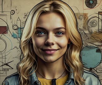 Portrait photo transformed into a painting with Doodlestyle 