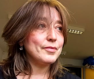 A colour image - headshot - of the artist, Christine Gallagher.