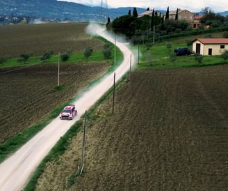 riprese con il drone video rally