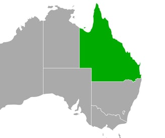 Map highlighting Queensland — KAF Transport's service area..