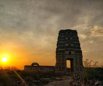 Gandikota Fort entrance with a view of rising sun
