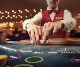 a man in a casino gambling game