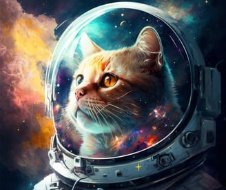 a cat in a space suit with a space shuttle generete by midjouney app 