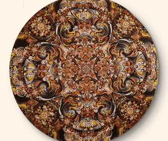 mandala em pontilhismo em mdf de 50cm
