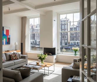 Modern apartment living room Amsterdam center