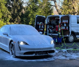 Mobile Auto Car Detailing In A Drive Way