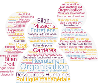 Nuage de mot sur les ressources humaines
