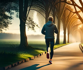 Man running in the park