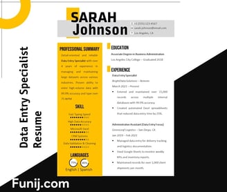 Data Entry Specialist Resume