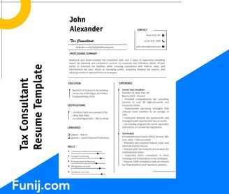 Tax Consultant Resume Template