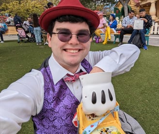 Caddy Sitting Down For a Picnic in Mickey's Toontown
