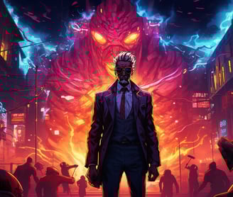 AI generator art of a supervillain, created by Fortune Owens, The Media Vibe 