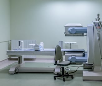 a medical equipment in a hospital room MRI