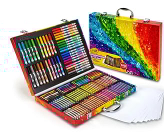 a suitcase with a case and a case with markers