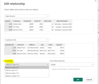 cardinaly in power bi