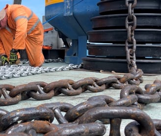 metocean buoy mooring system with chain and clumpe weight