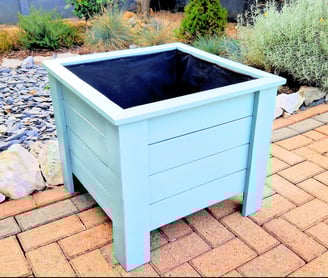 square outdoor planter on legs wooden plant box handmade in UK Custom Size and Colour