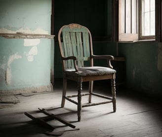 Chair glued to the floor. Wrong glue.