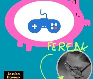 Piggy bank and game controller.
