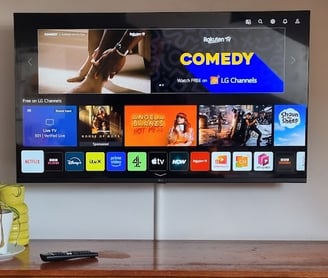 TV wall mounting with trunking