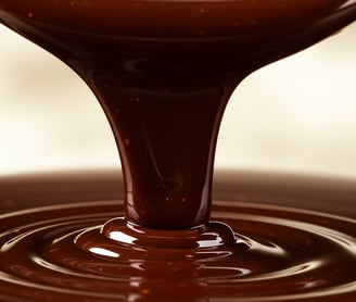 Illustration of melted alternative chocolate made from spent grain