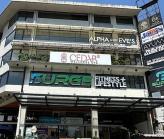 outdoor view of cedar wellness spa